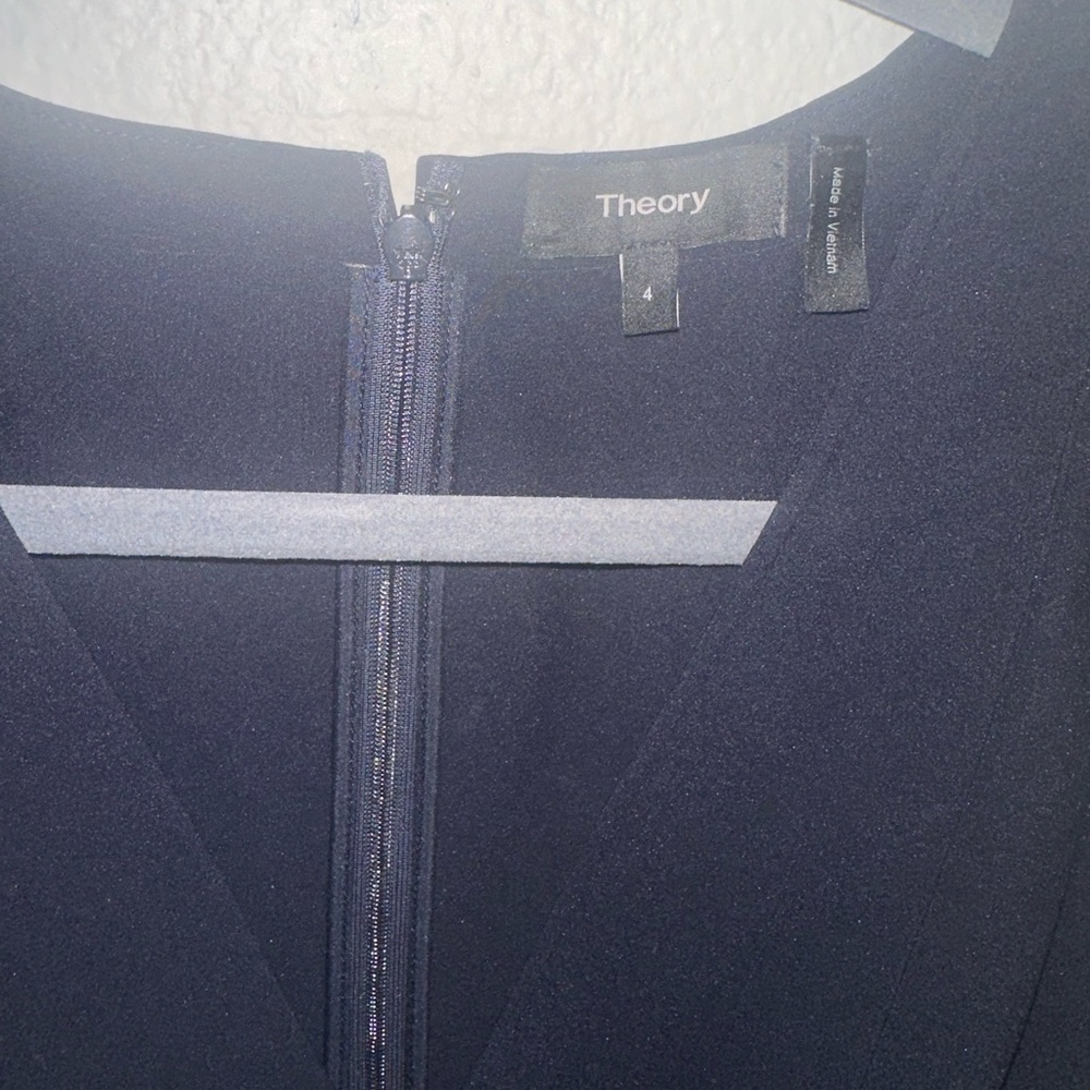 Theory Short Shift Dress in Navy Blue - Picture 3 of 6
